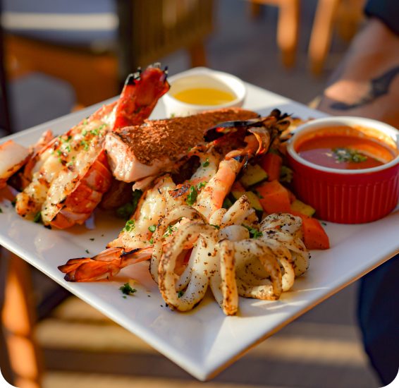 Caribbean lobster served at a Cayman Islands restaurant